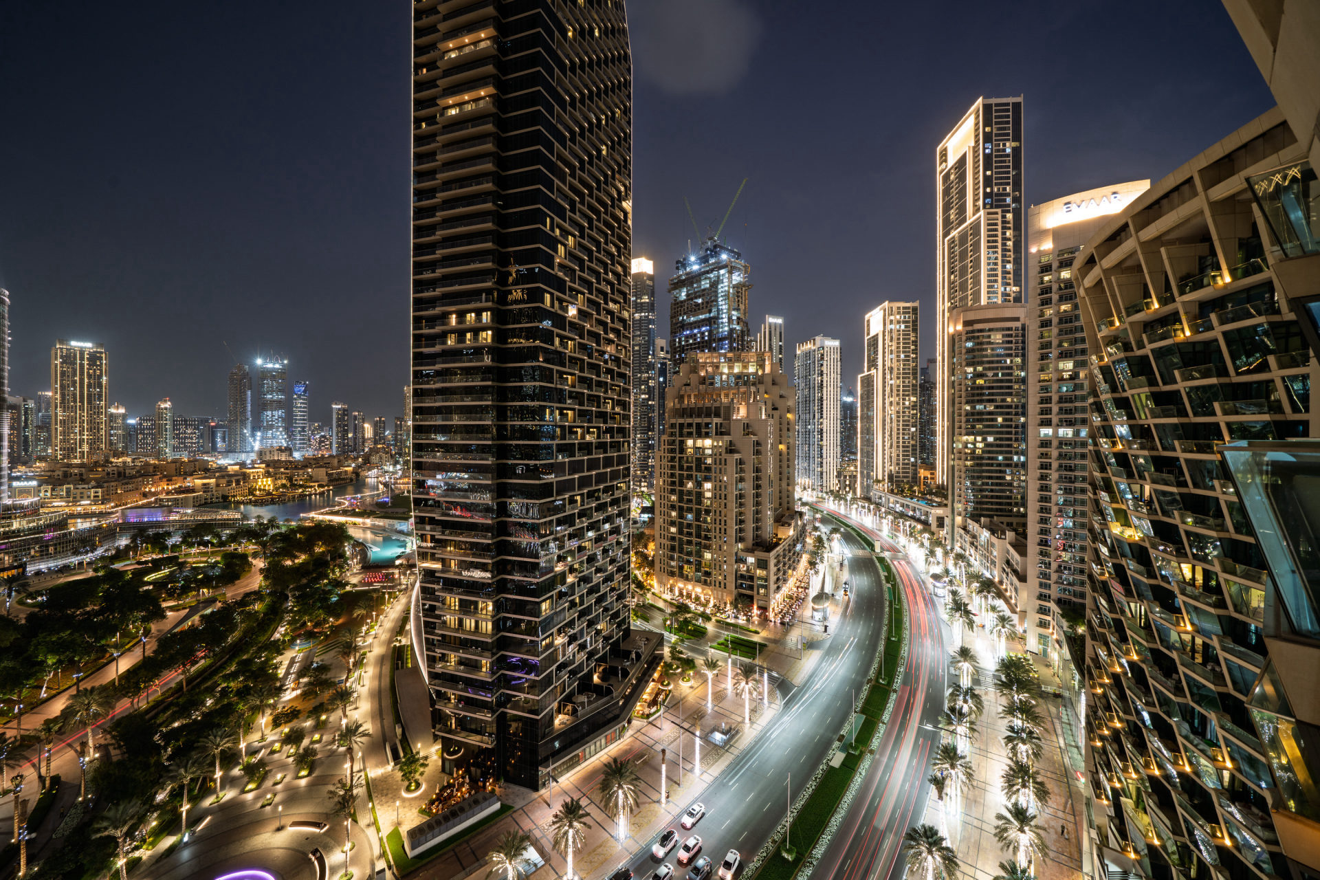 Dubai Downtown at night